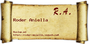 Roder Aniella névjegykártya
